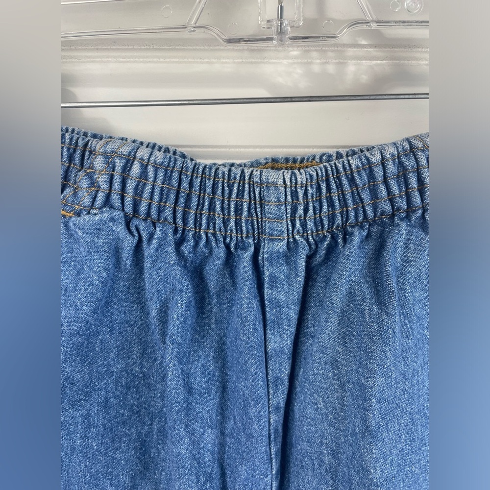 Chic Blue Vintage Denim Elastic Waist Jort-Like Jean Shorts 10 Average Women’s - Picture 7 of 9